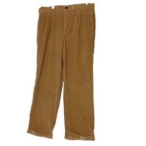Brooks Brothers Mens Corduroy Pants Size 36X30 pleated cotton beige